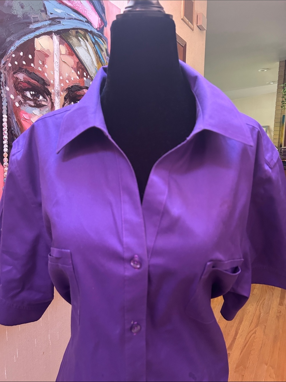 Purple Women's Button-Up Blouse